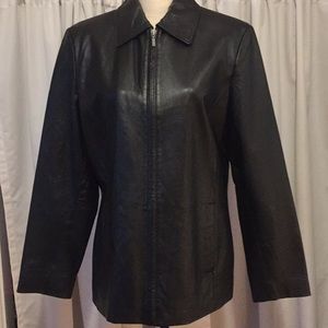 Women’s black leather jacket